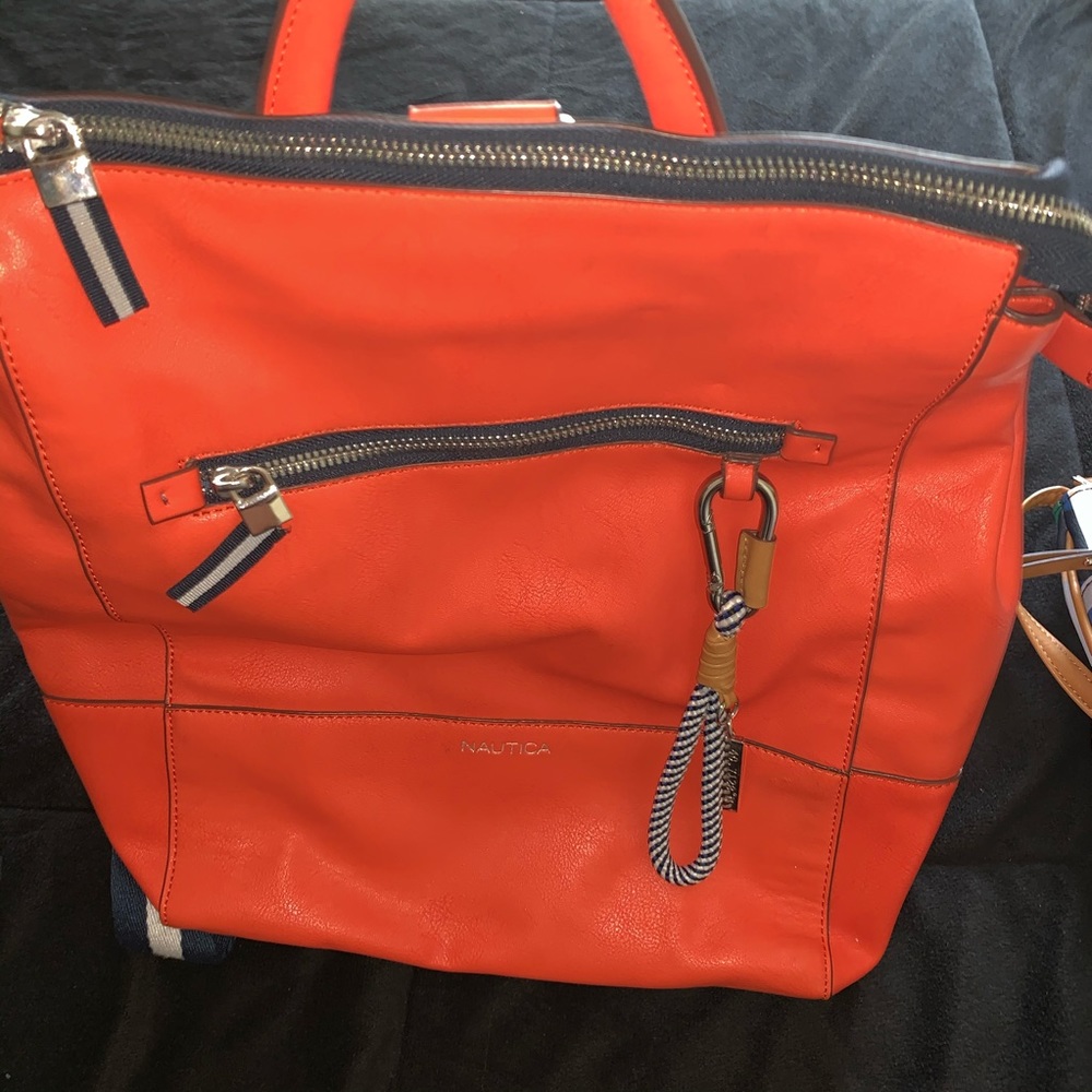 Nautical leather backpack